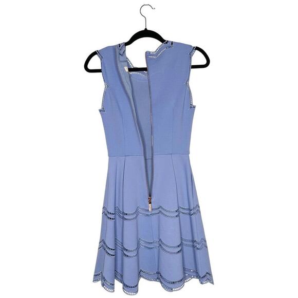 Ted Baker Cammey Scalloped Skater Dress Women's Blue Size 0 XS - Picture 4 of 7